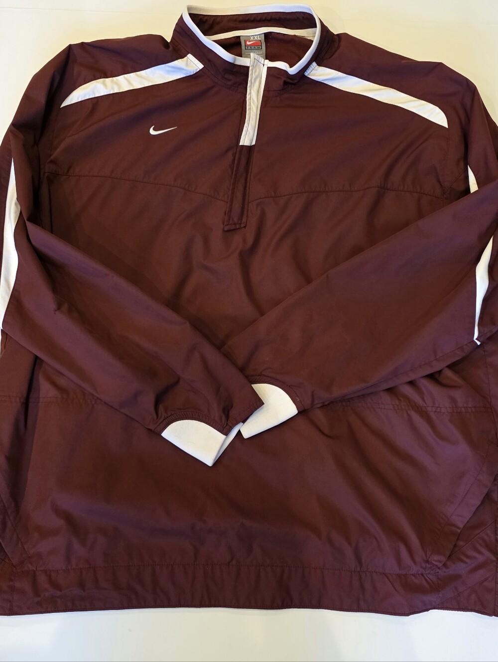 Nike Maroon Quarter-Zip Pullover with White Trim